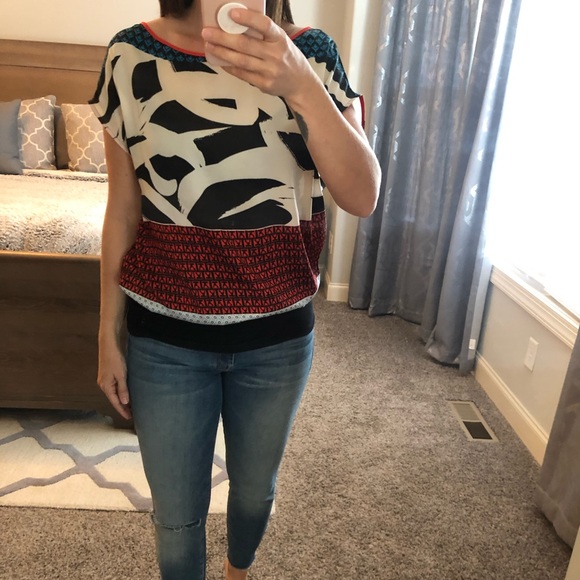 Express Multi Colored Printed Blouse - Picture 2 of 5